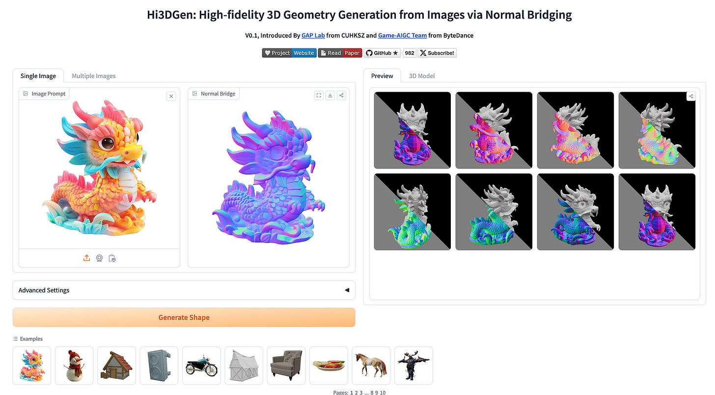 Hi3DGen in HuggingFace sample generation