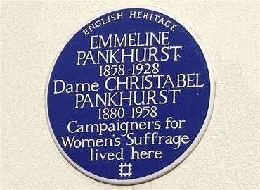 Image result for blue plaque for christabelpankhurst