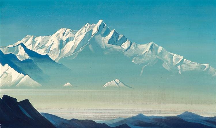 Mount of five treasures (Two worlds), 1933 - Nicholas Roerich