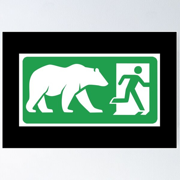 "Exit Pursued by a Bear Sign" Poster for Sale by mrlarry87
