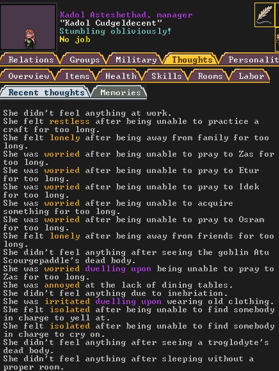 Dwarf became depressed, checked the things they were mad about, all of them  were things I've solved for like years now : r/dwarffortress