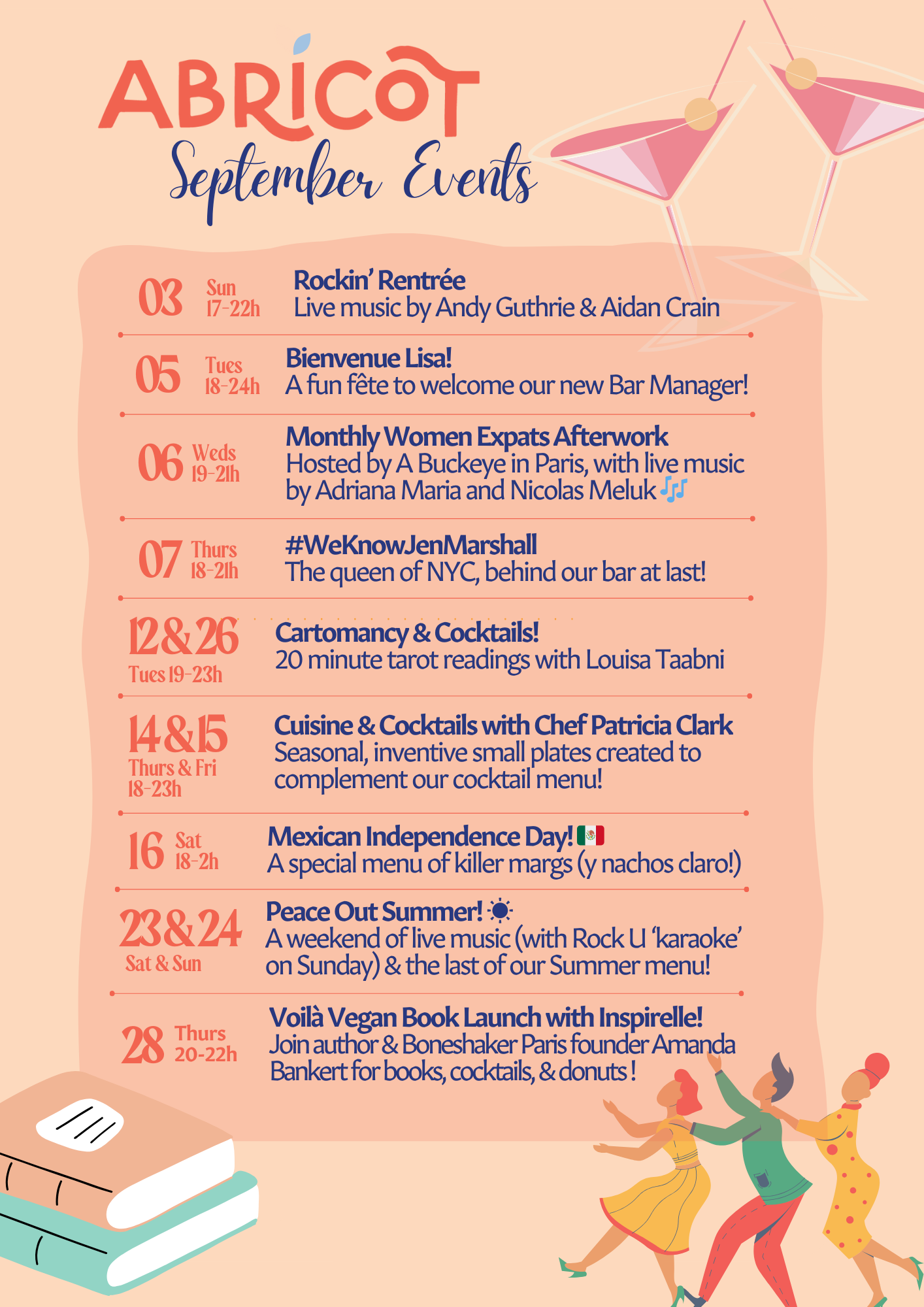 September Events at Abricot!