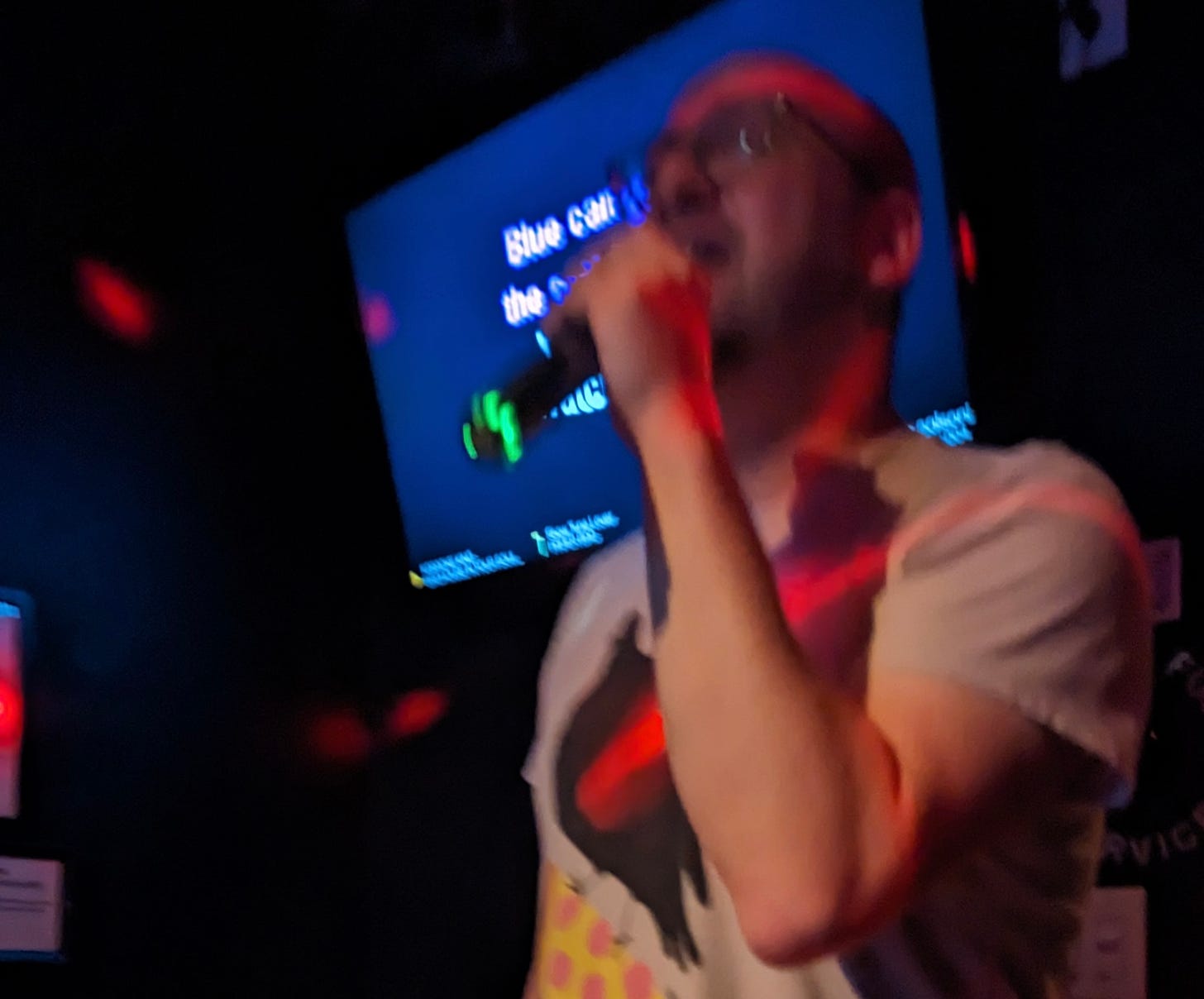 Me performing karaoke...mediocrely.