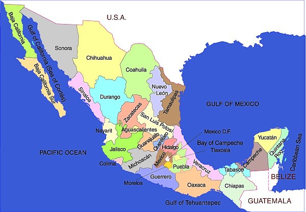 Map of Mexico and Mexico's states - MexConnect