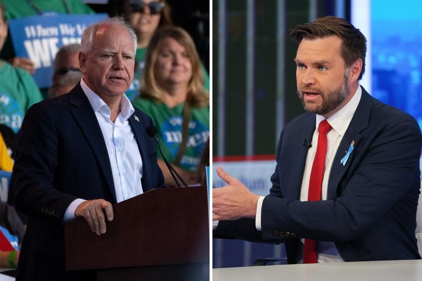 JD Vance Tim Walz Vice President Debate