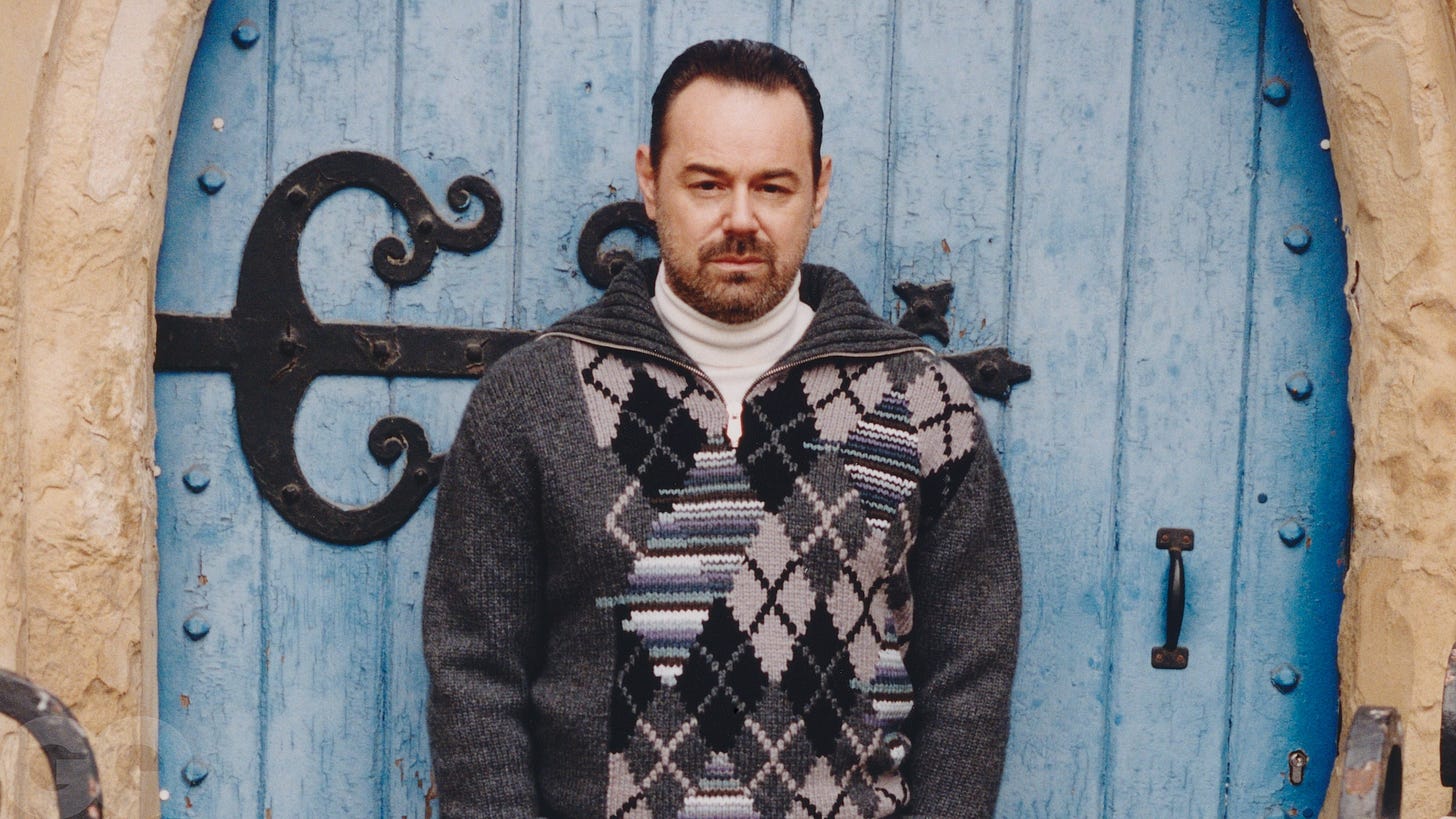 Image may contain Danny Dyer Clothing Knitwear Sweater Adult Person Photography and Coat