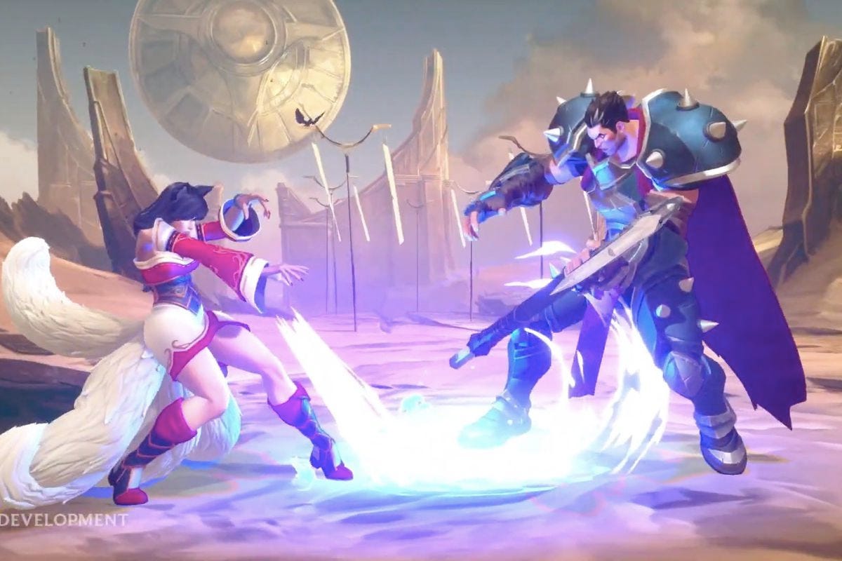 Ahri and Darius fight each other in Riot Games’ Project L fighting game