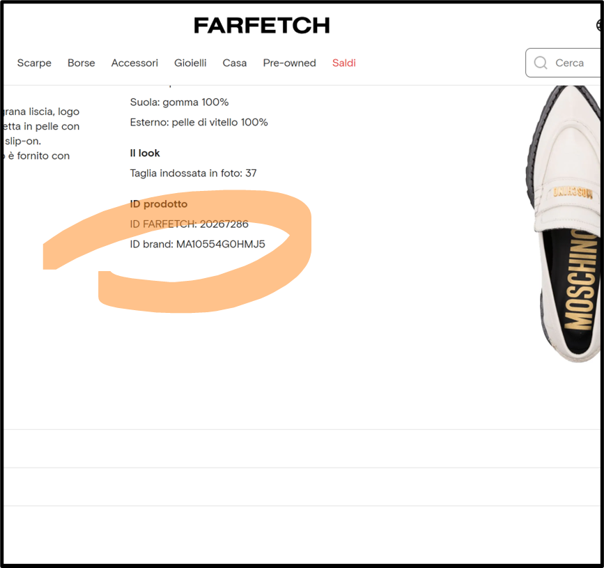 Farfetch ID brand code