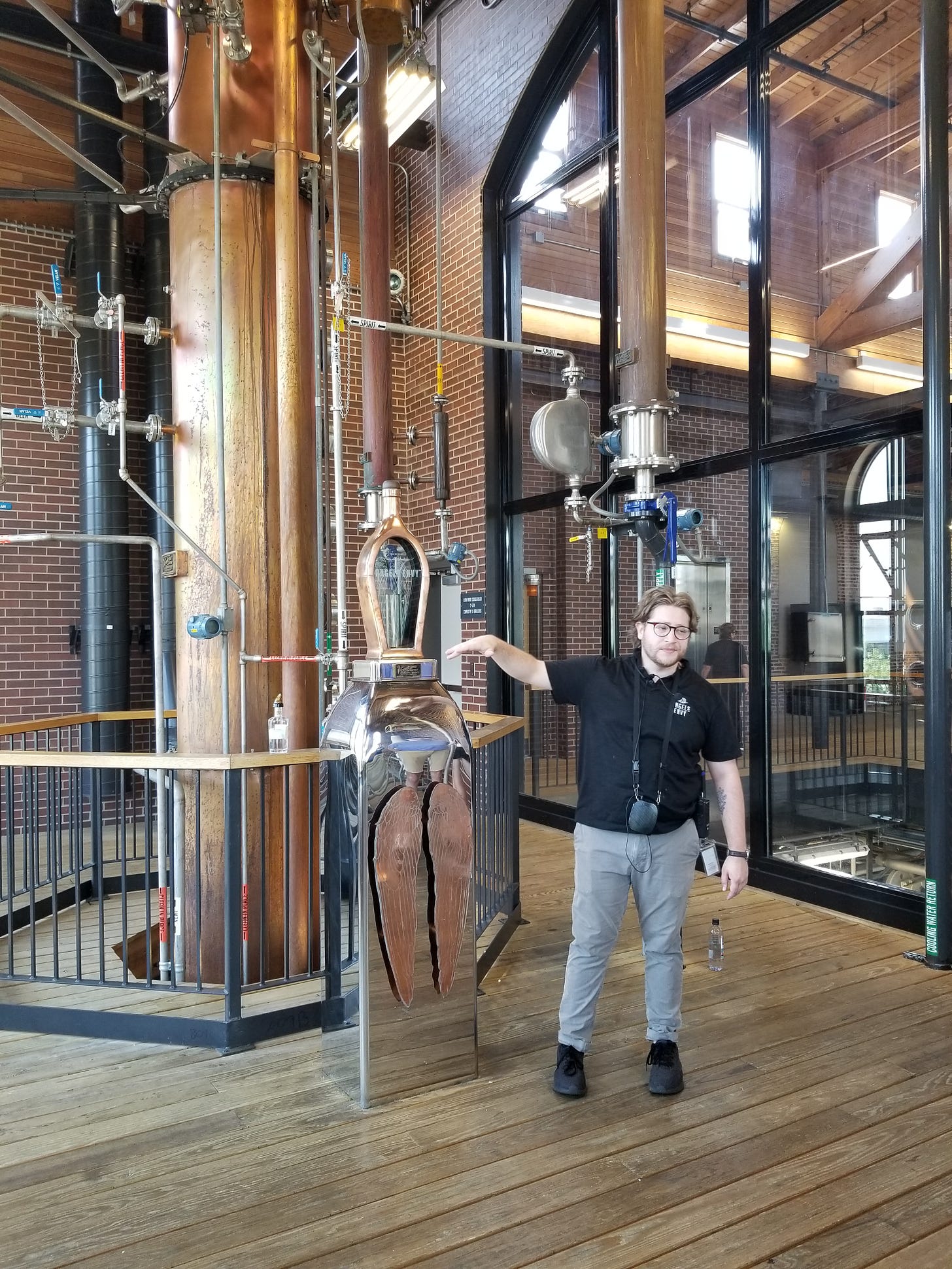 Our tour guide at Angel's Envy Distillery, Louisville, Kentucky.