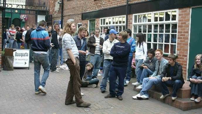 Arctic Monkeys fans queuing outside Jack’s Records in Sheffield to buy a ticket for the band’s gig at The Grapes in September 2005 Arctic Monkeys fans queuing outside Jack’s Records in Sheffield to buy a ticket for the band’s gig at The Grapes in September 2005