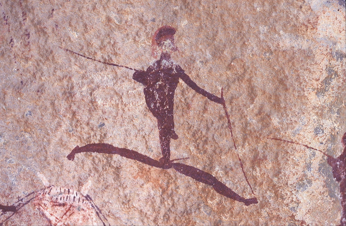 Detail of a San rock painting in the Drakensberg
