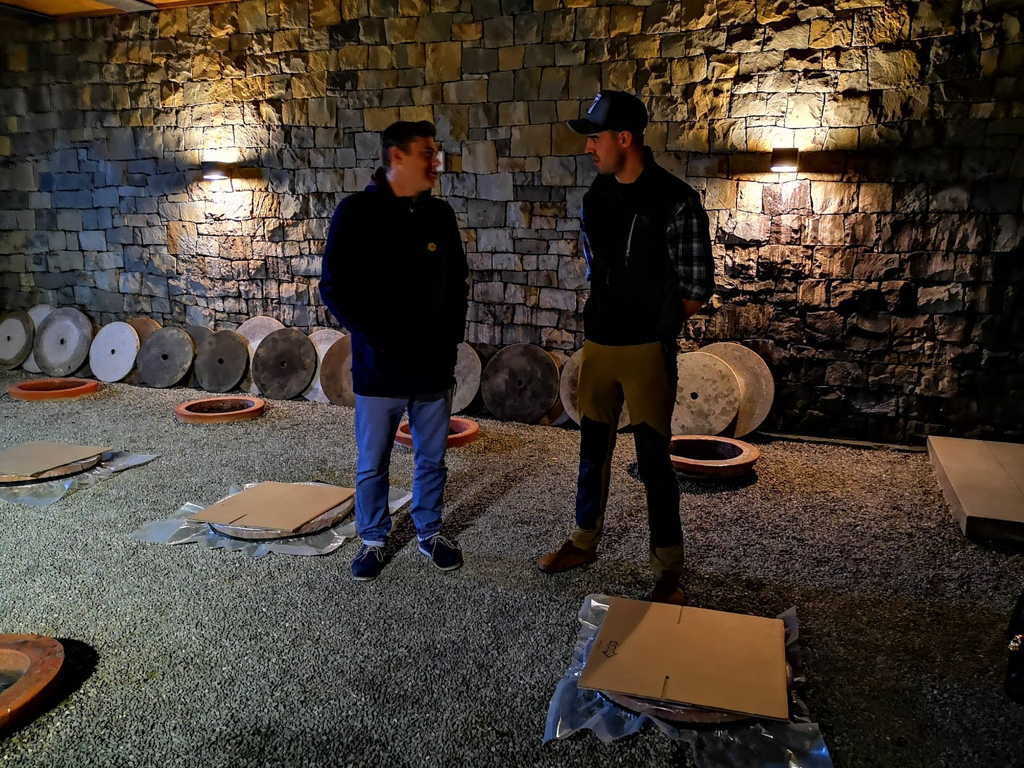 Gregor and Simon in Gravners qvevri cellar