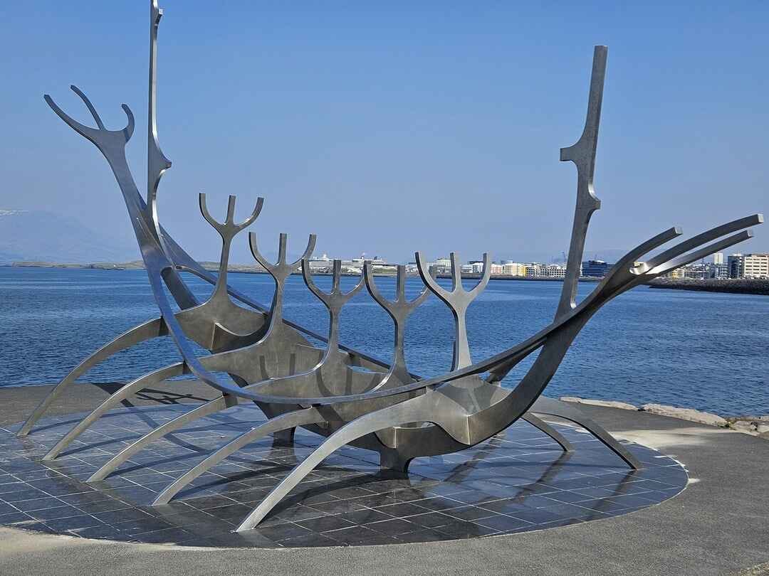 Sun worshiper sculpture in Reykjavik