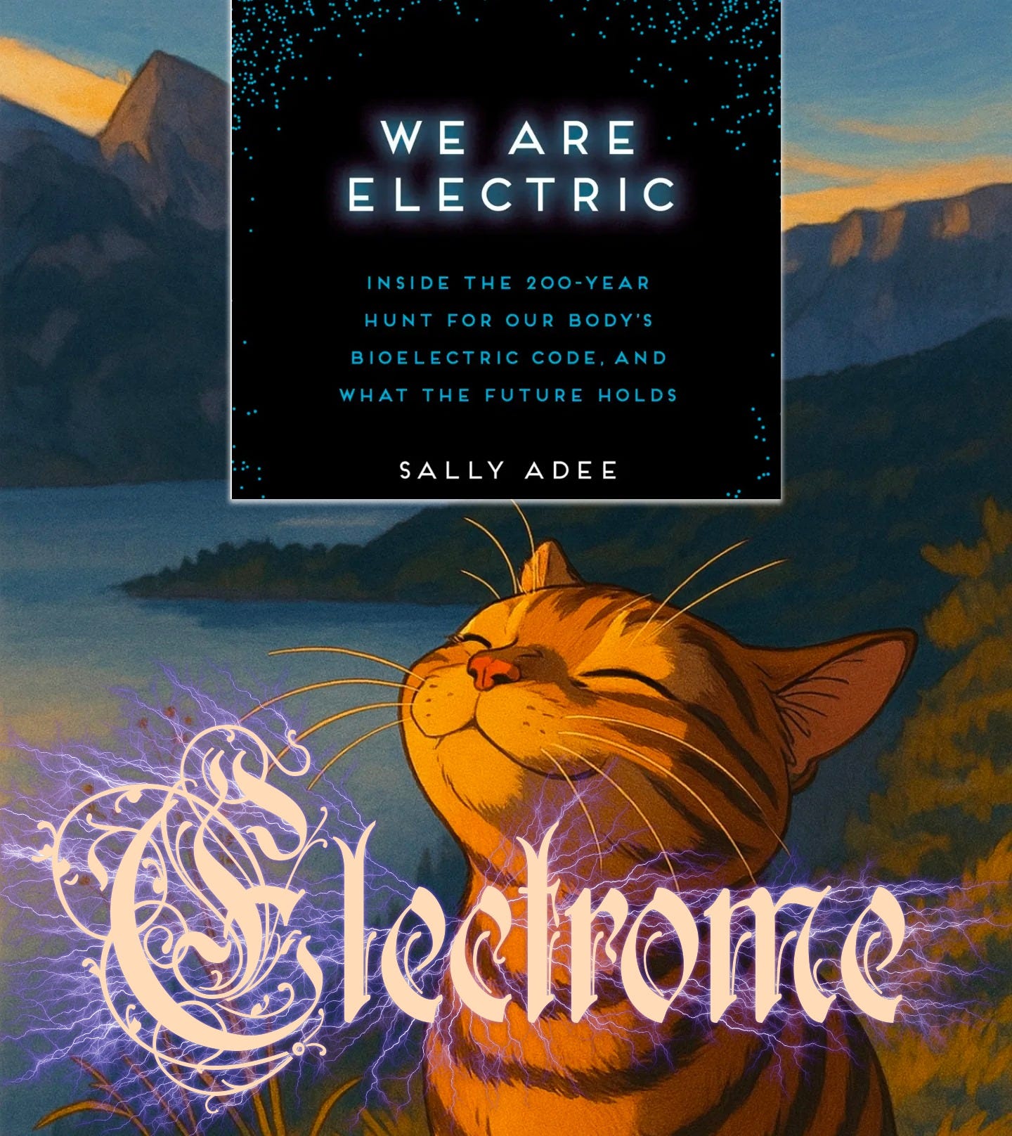 Ist möglicherweise ein Bild von Text „WEARE WE ARE ELECTRIC INSIDE INSIDETHE200-YEAR THE 200-YEAR HUNTFOROURBODY'S OUR BODY'S HUNT FOR BIOELECTRICCODE CODE AND LECTRIC WHATTHEFUTUREHOLDS WHAT THEFUTURE HOLDS SALLY ADEE Electrome“