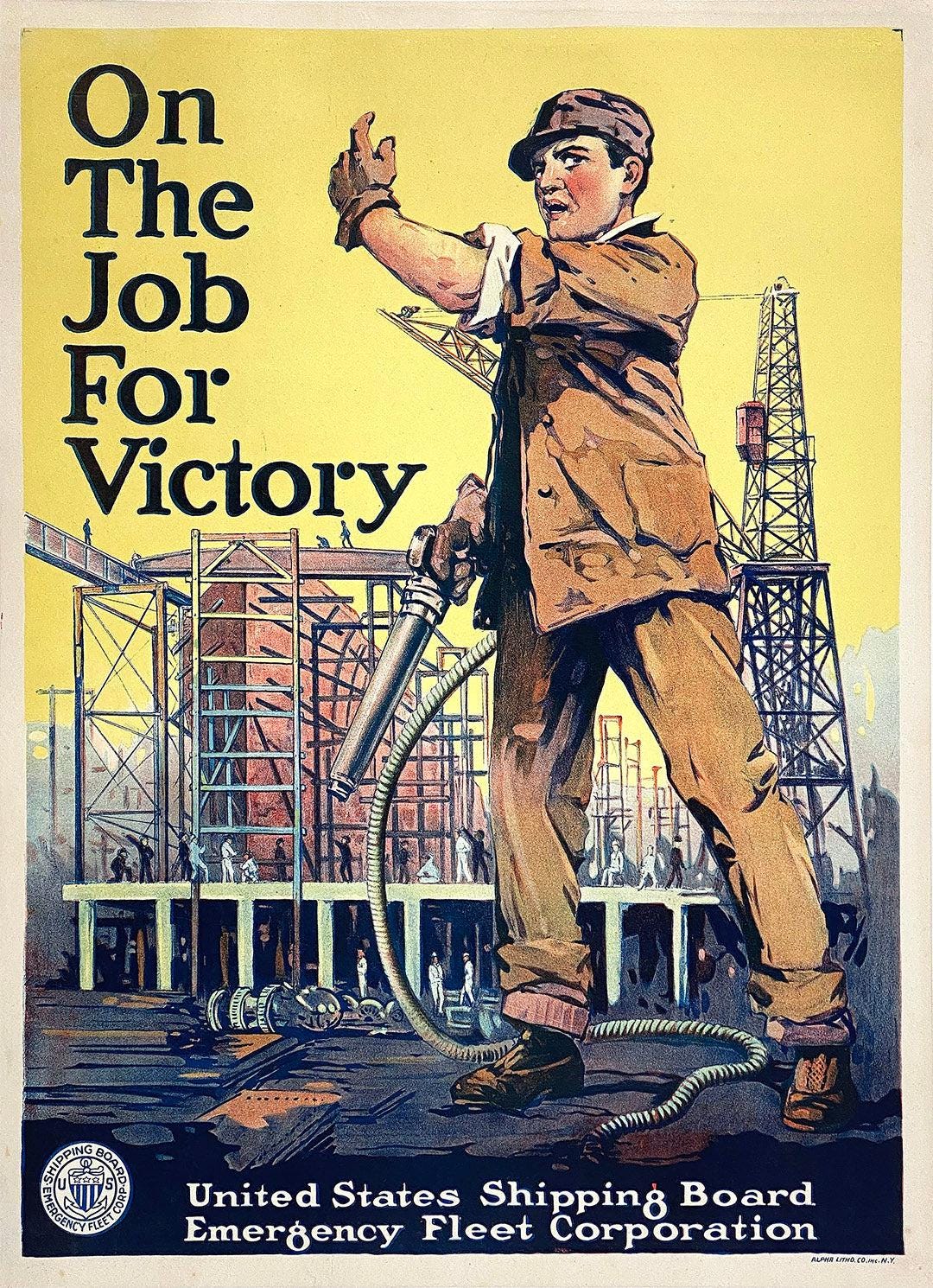 World War One poster promoting shipbuilding