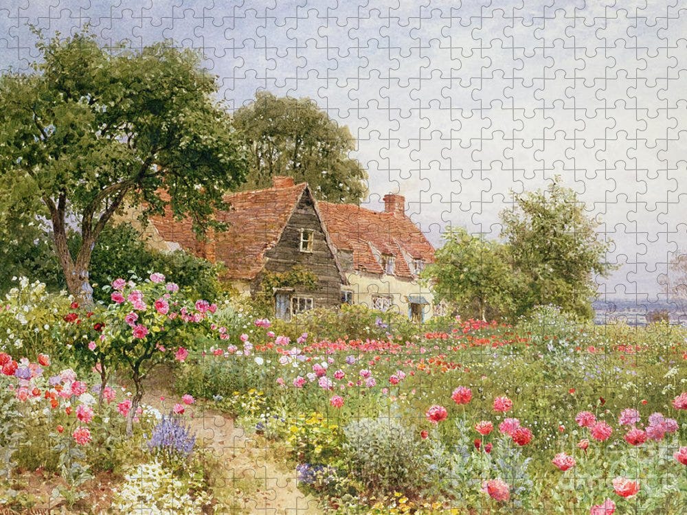 A Cottage Garden Jigsaw Puzzle by Henry Sutton Palmer - Pixels Puzzles