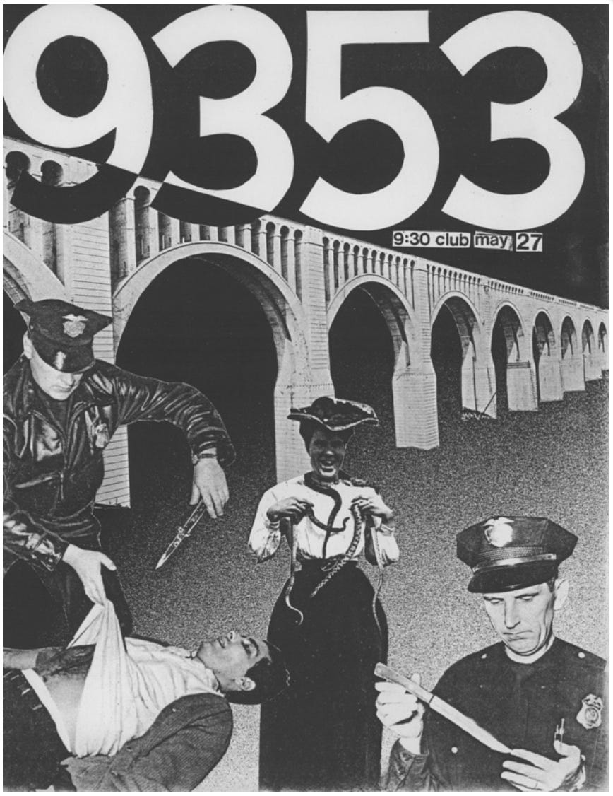 FLyer for D.C. punk band 9353.