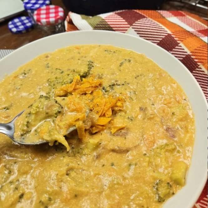 Whole Food Plant-based Broccoli Cheddar Cheese Soup