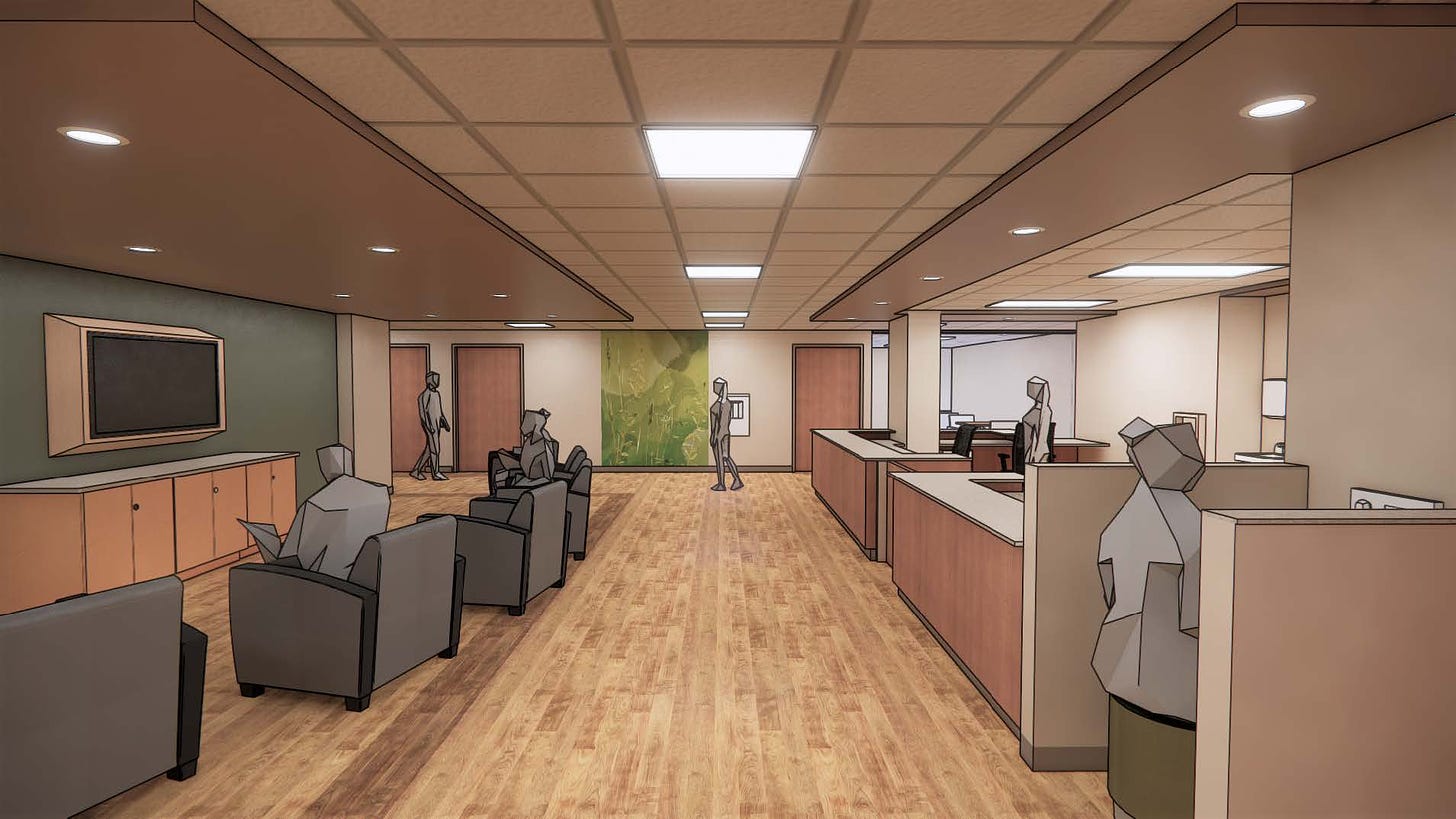 Part of the fourth floor at Avera St. Luke's will be renovated into an 18-bed unit for behavioral health services. Courtesy image