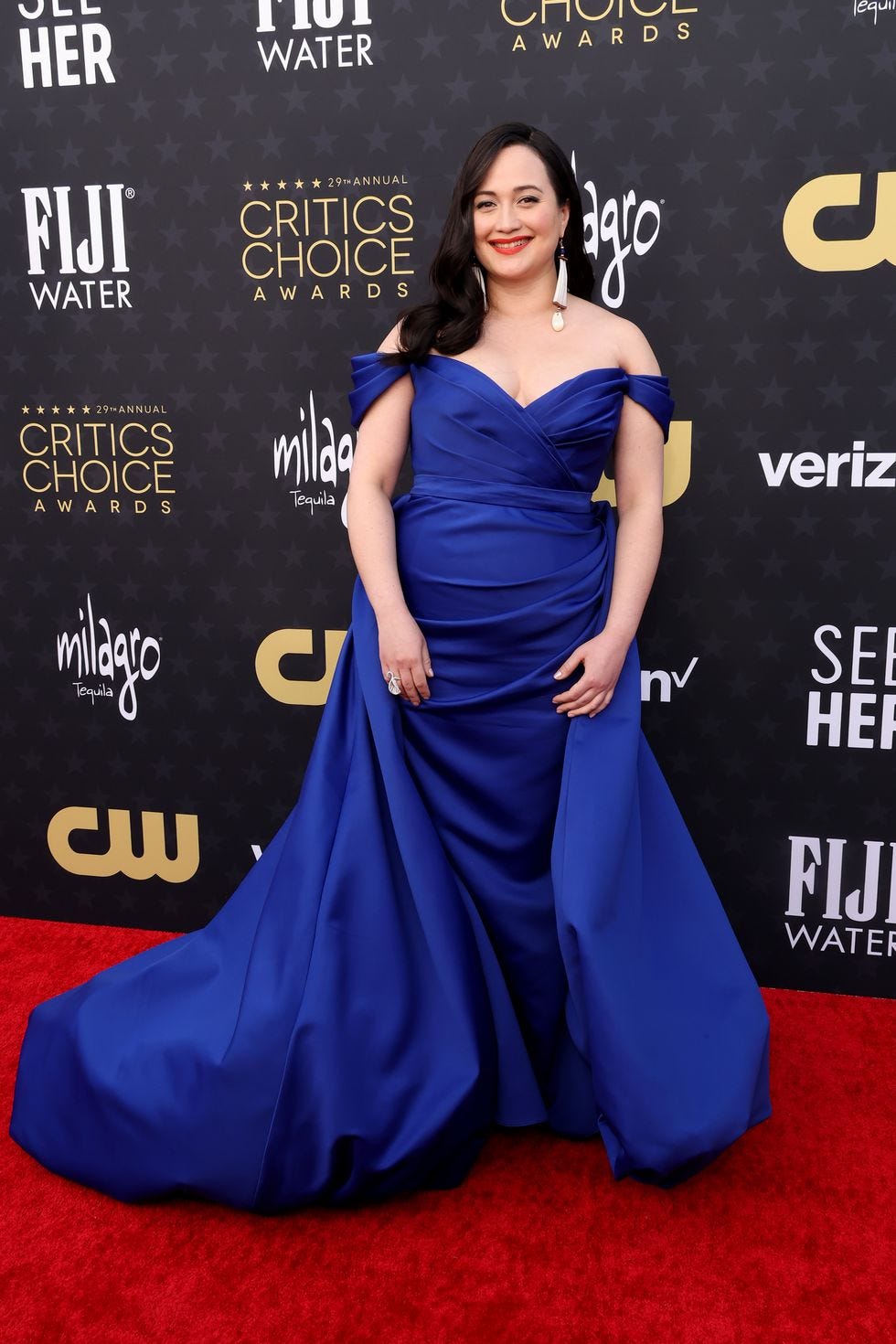 Lily Gladstone Wears a Blue Gown to 2024 Critics Choice Awards