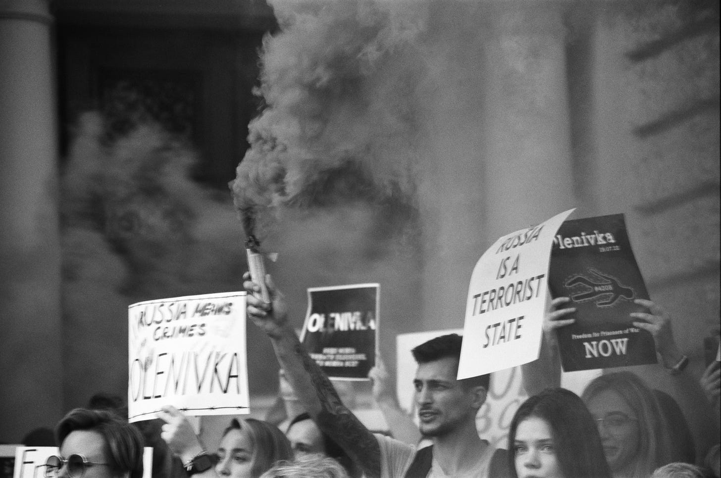 A photo of Ukrainian anti-Russia protests