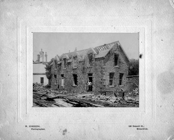 ruins Glengyle Mansion Coburg 1856 - servants quarters