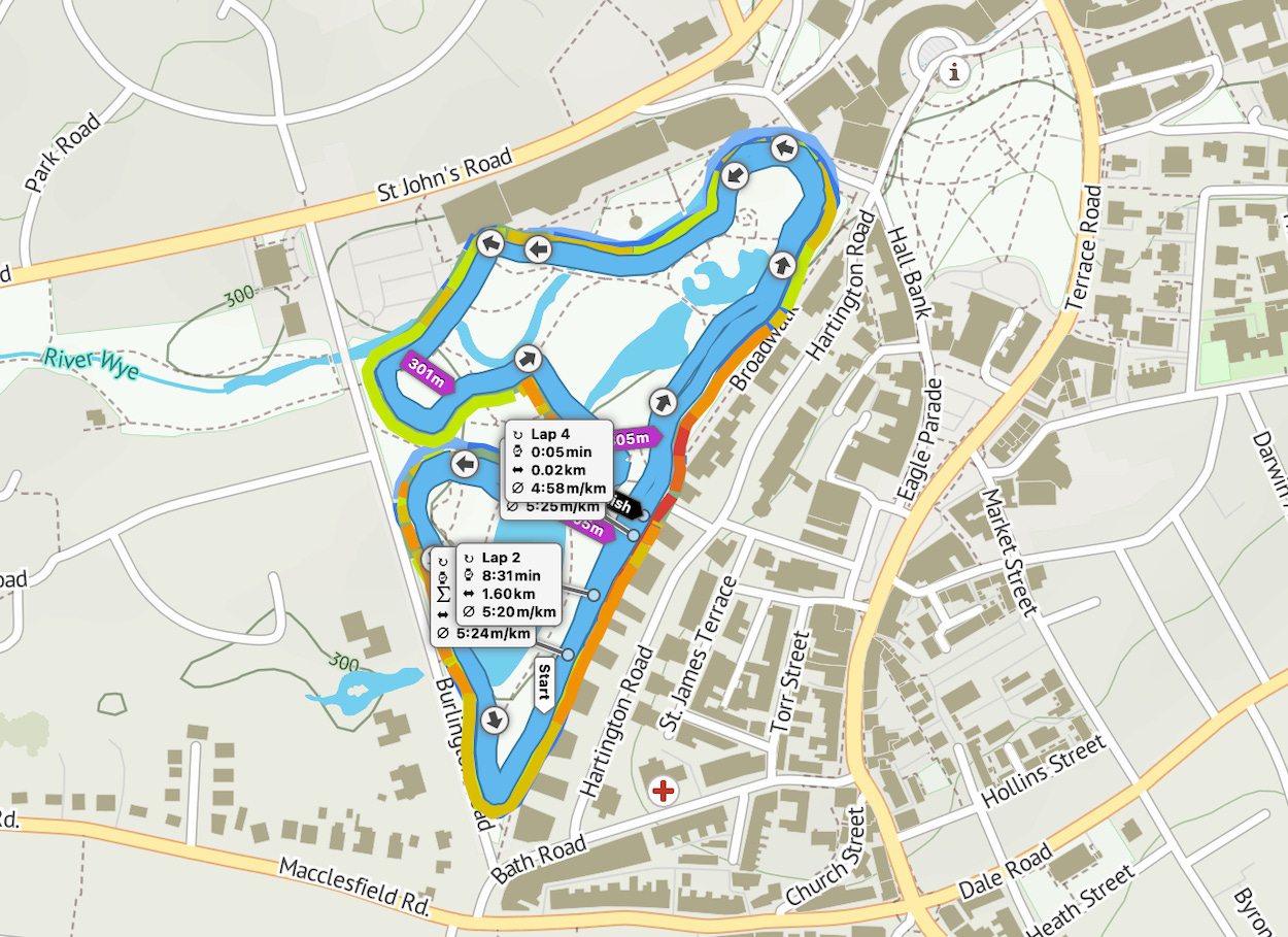 Map of the parkrun route