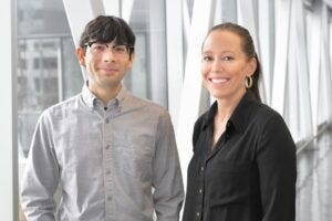 Stephanie Fulton, a CRCHUM researcher and professor at Université de Montréal, with David Lau, a doctoral student in Fulton’s laboratory