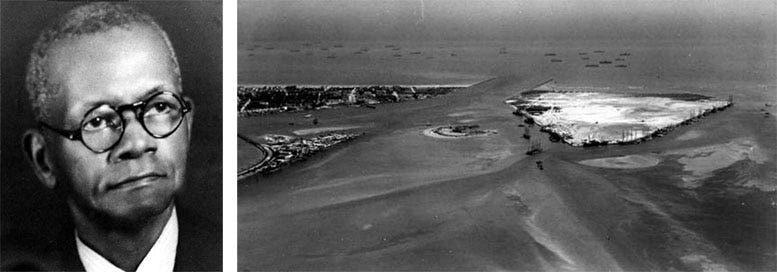 Portrait of Dana A. Dorsey (left), and Fisher Island in 1918.