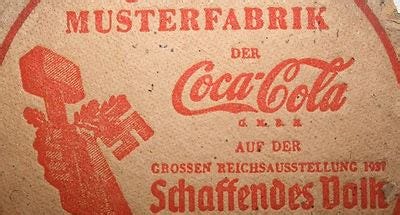 Nazi German Coca-Cola Coaster with swasika/ Hakenkreuz 1937 ...