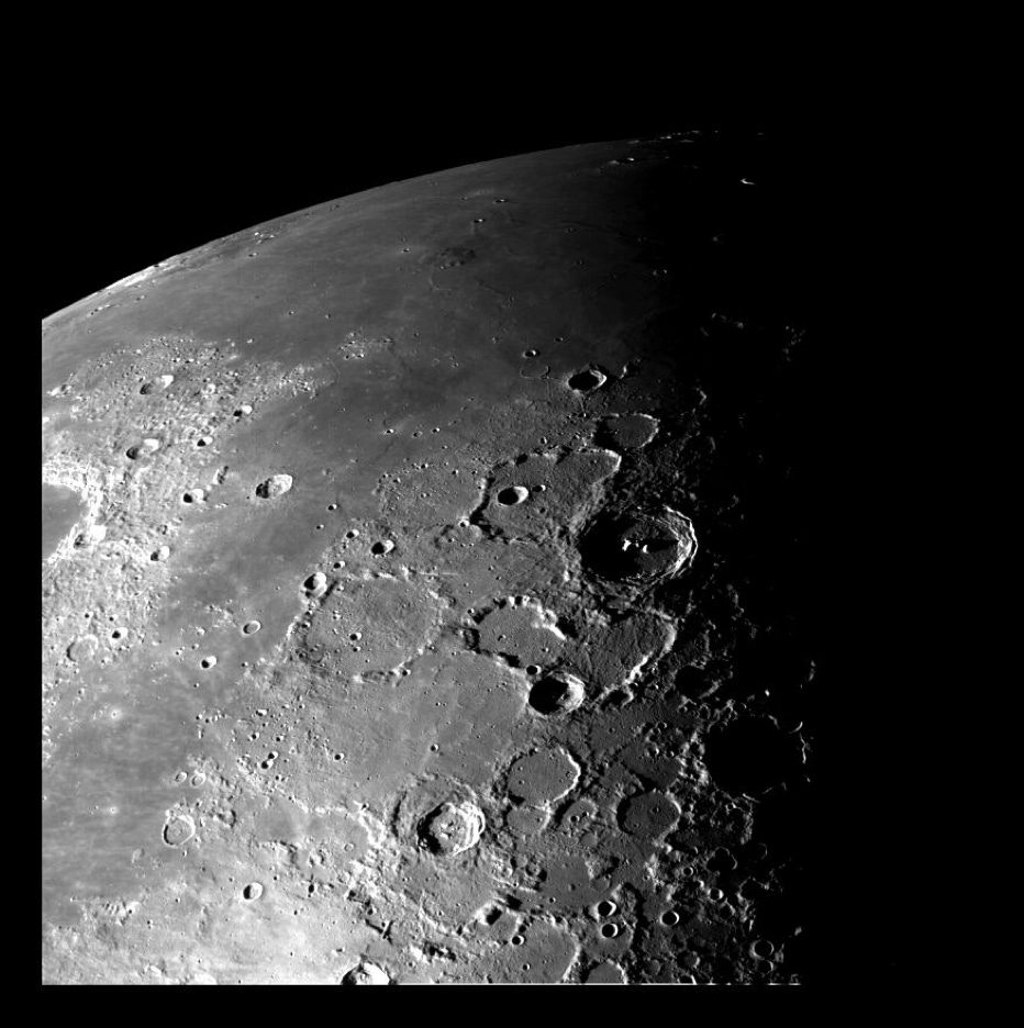 An image of the north pole of the moon.