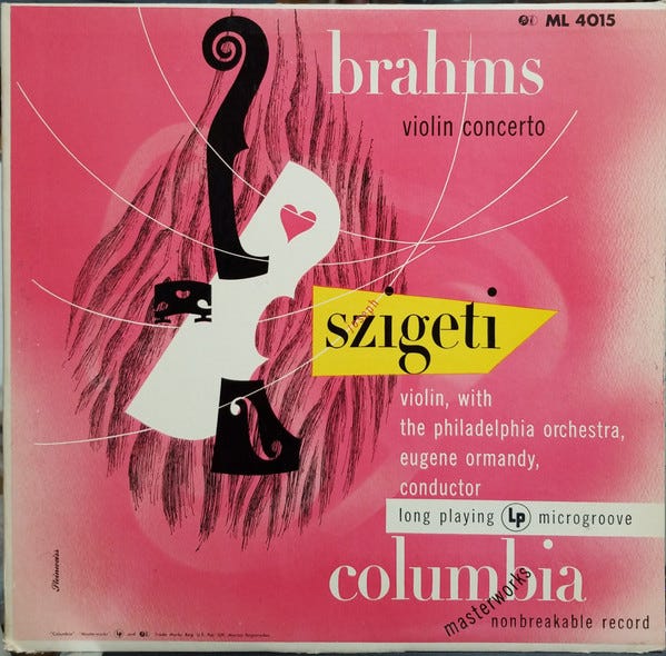 Brahms, Joseph Szigeti With The Philadelphia Orchestra, Eugene Ormandy –  Violin Concerto – Vinyl (LP, Reissue, Mono), [r16938420] | Discogs