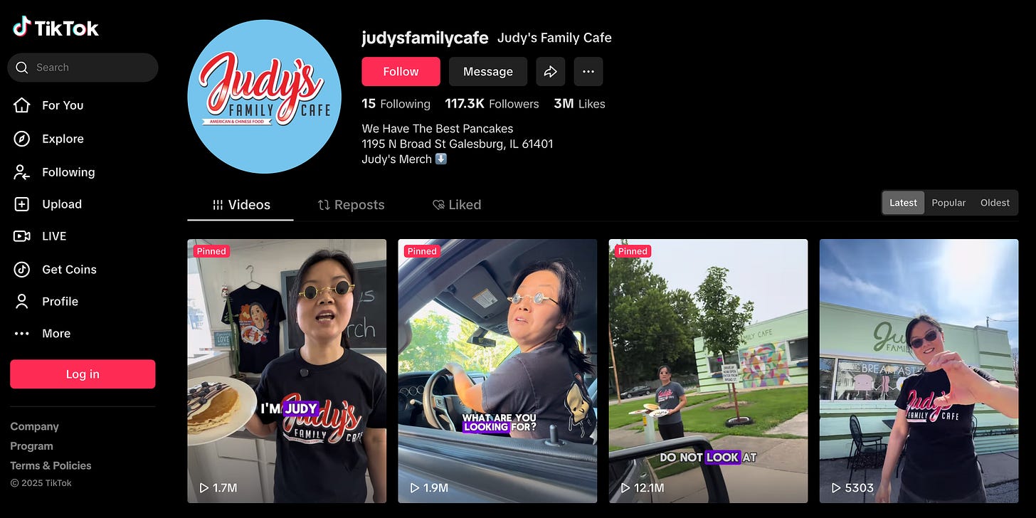 Judy’s Family Cafe TikTok Profile and Viral Tagged Posts