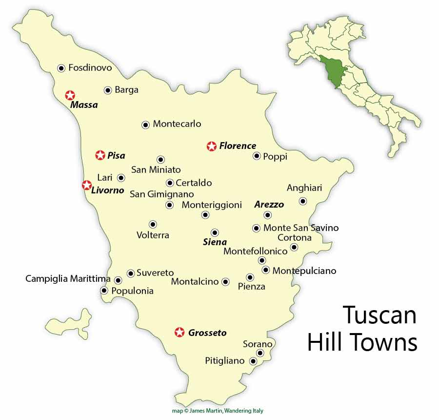 Tuscany Hill Towns Map and Travel Guide | Wandering Italy