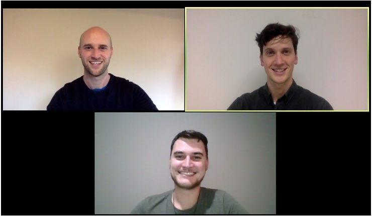 Intalayer Co-Founders as profiled in Startupdaily (clockwise from left): Dain Welsman, Michael Wendland and Dr Ian Glass. The team has been operating remotely since March 2020.