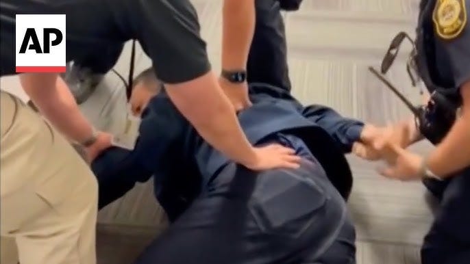 Video shows Alex Padilla being handcuffed at Kristi Noem press conference