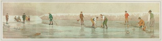 Youths playing sport on ice