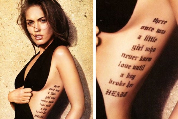 megan fox back tattoos craziest celebrities 2015 images