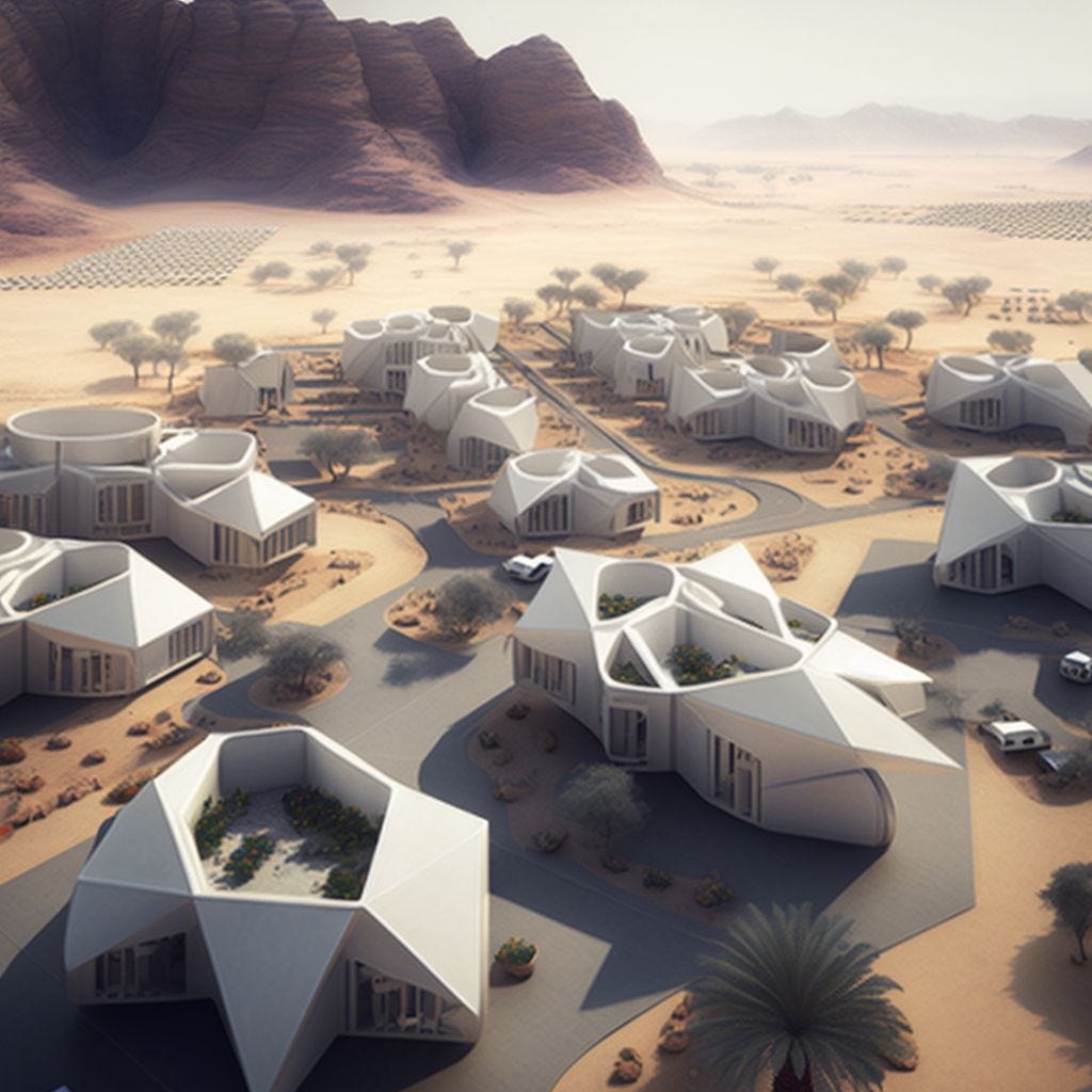 A 3D-printed, LEED-platinum, smart neighborhood in Neom, Saudi Arabia