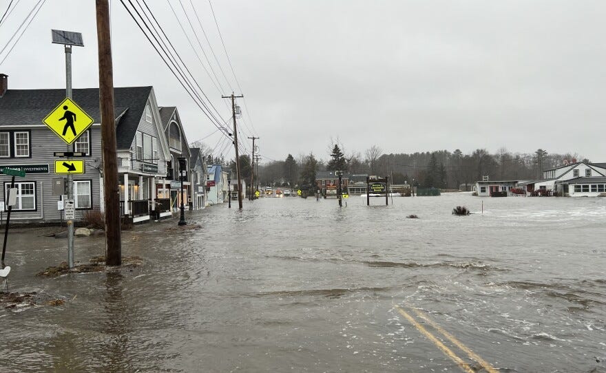 U.S. 1 through Lincolnville Beach was closed to thru traffic and several businesses were flooded on Saturday, Jan. 13, 2024.