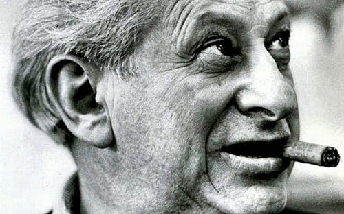 Studs Terkel smokes