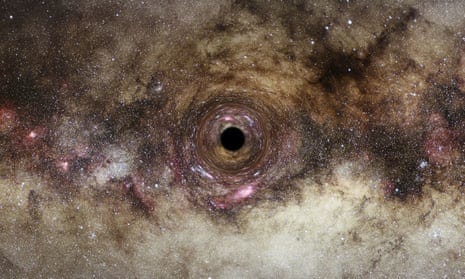 An artist’s impression of a black hole in the Milky Way galaxy