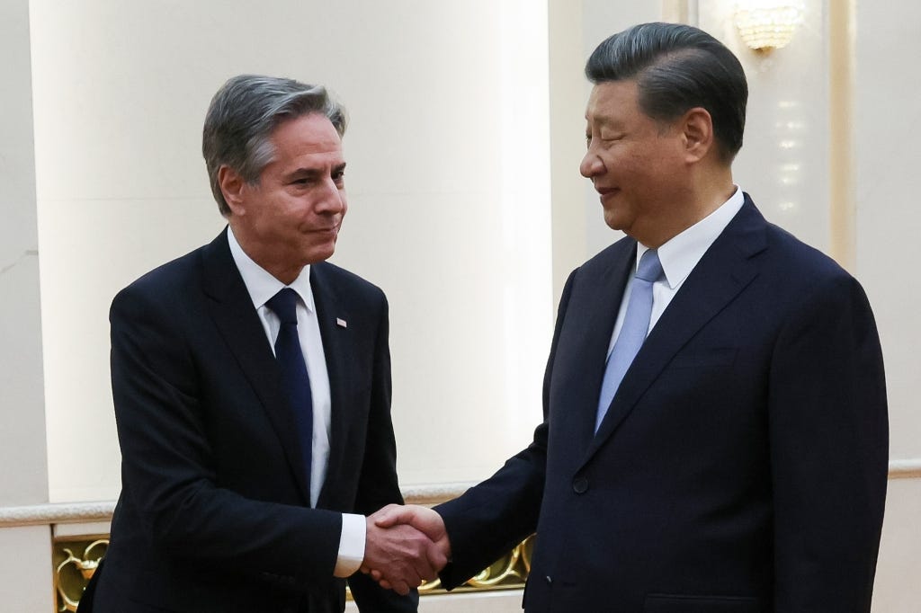 Blinken meeting with Chinese President Xi Jinping in Beijing on June 19, 2023.