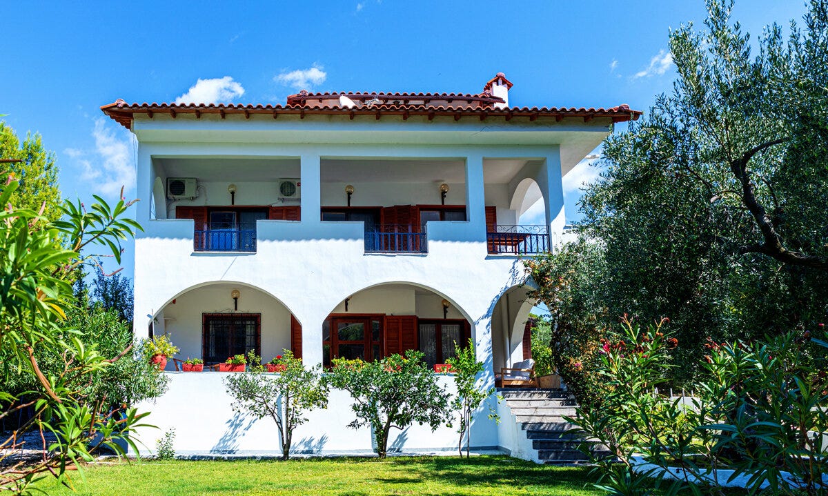 White two-story house 