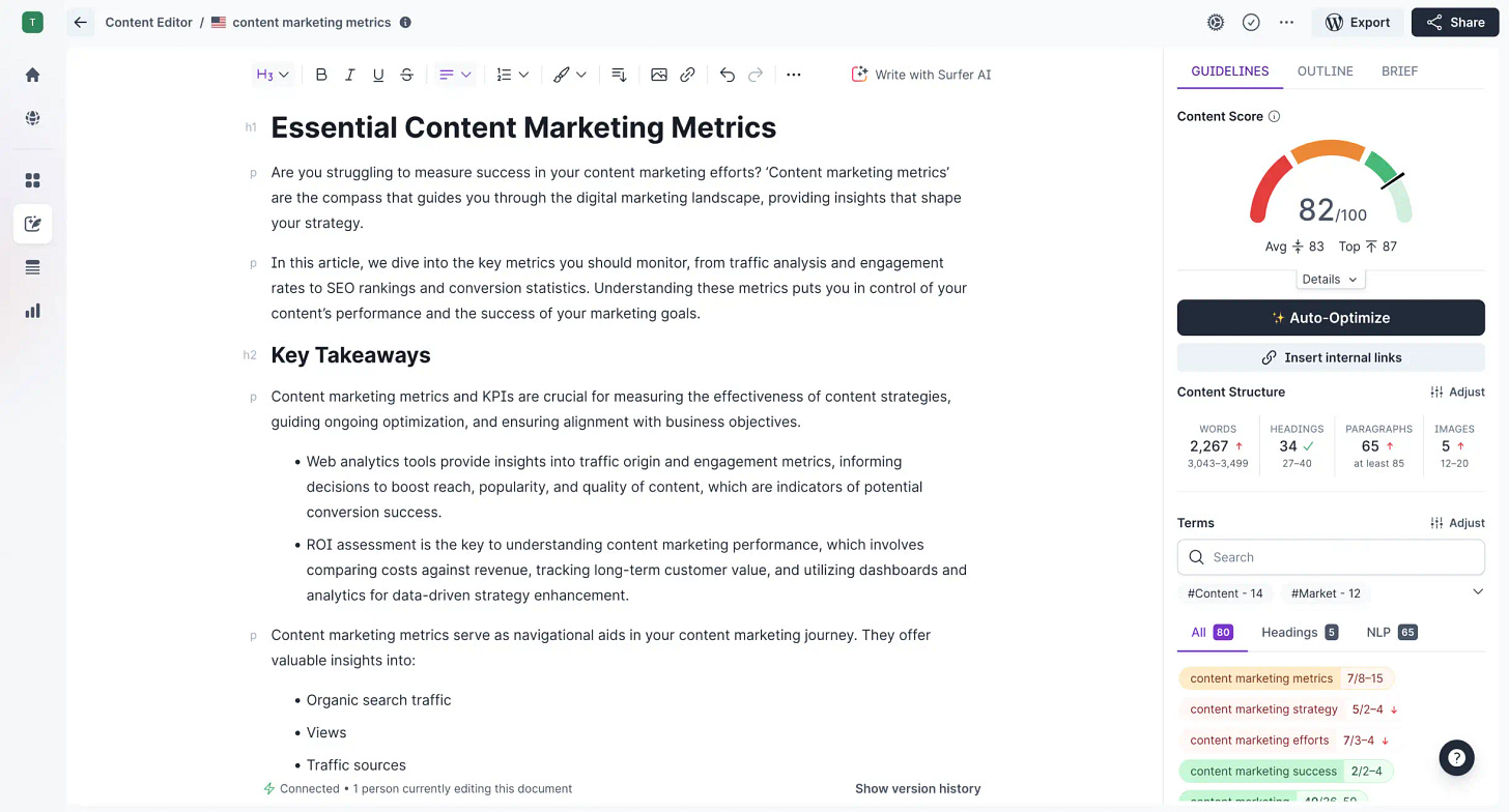 Surfer — SEO Content Editor — Your Powerful Writing Assistant