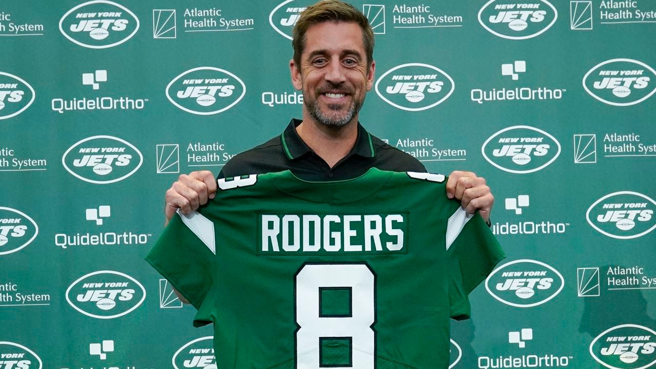 Aaron Rodgers introduced as New York Jets quarterback: 'This ...