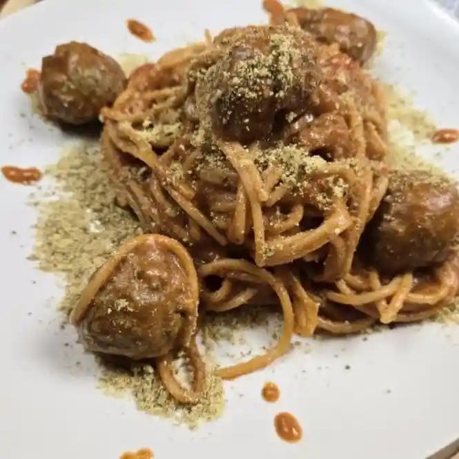 wfpb spaghetti and vegballs (meatballs) vegan sos-free