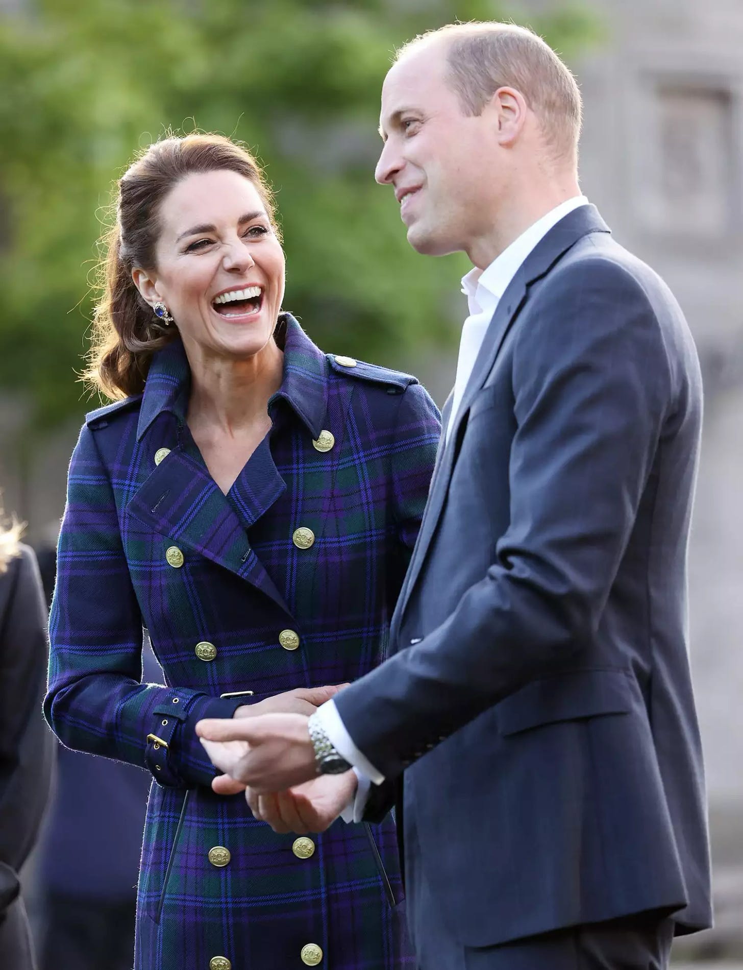 Prince William, Duke of Cambridge and Catherine, Duchess of Cambridge arrive to host NHS Charities Together and NHS staff at a unique drive-in cinema to watch a special screening of Disney’s Cruella at the Palace of Holyroodhouse on day six of their week-long visit to Scotland on May 26, 2021 in Edinburgh, Scotland
