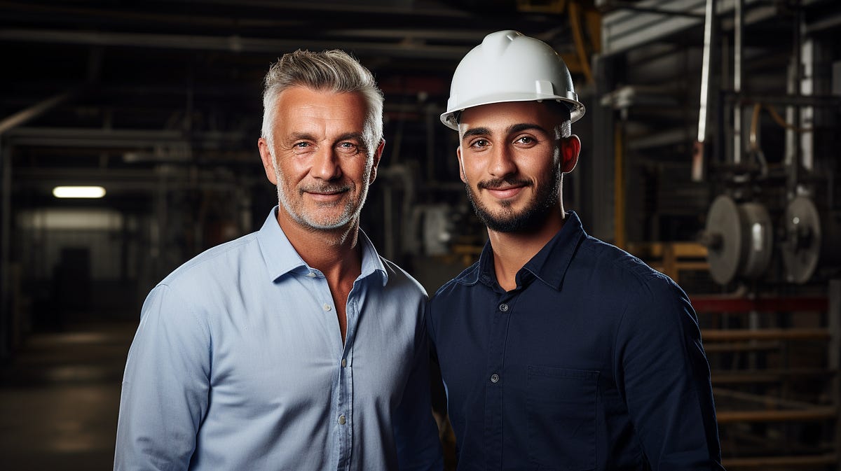 photo of salesperson and engineer