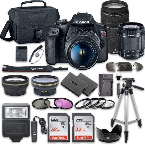 Canon EOS Rebel T7 DSLR Camera Bundle 2019 hottest holiday gifts ideas